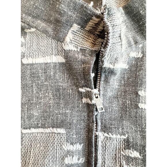 70s Grey & White Slub Knit Fringe Set - Picture 7 of 16